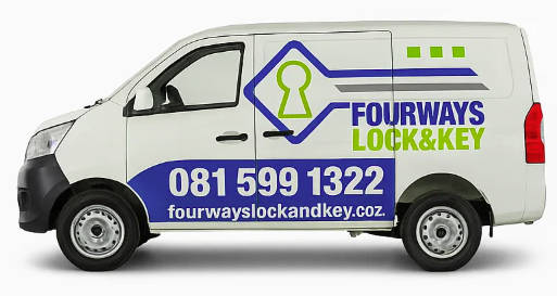 Professional locksmith at work securing a door